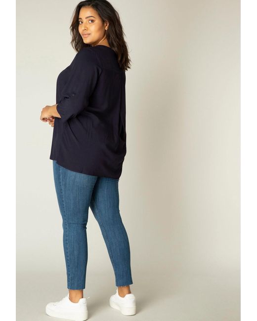 Base Level Curvy Blue Bluse