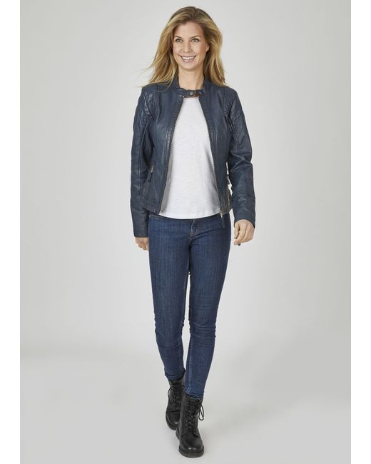 7eleven Blue Lederjacke Selinny