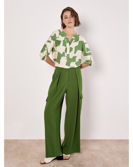 Apricot Green Abstract Shapes Blouse