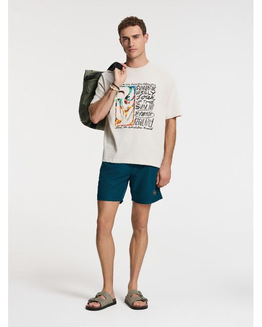 Shiwi T-Shirt Jay Flower Block in White für Herren