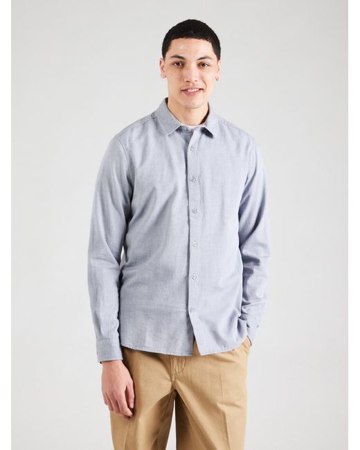 Knowledge Cotton Hemd in Blue für Herren