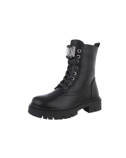 Ital-Design Black Schnürstiefelette