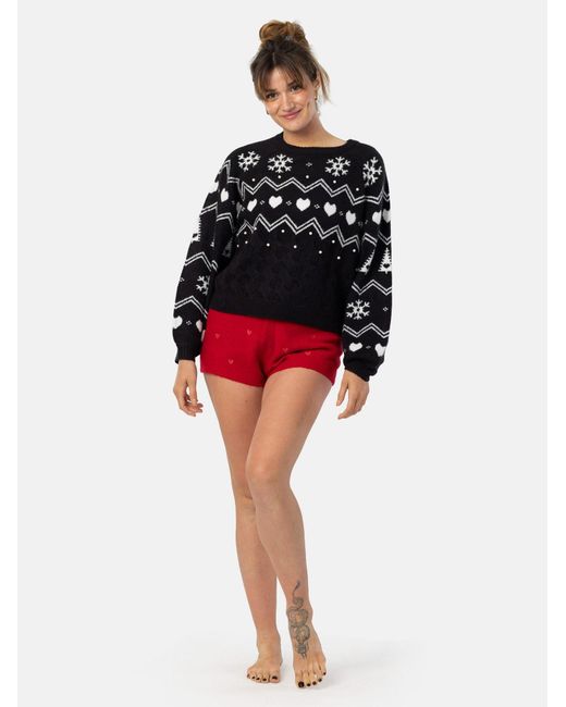 LEAFLETIC Black Pullover Pullover Sweater