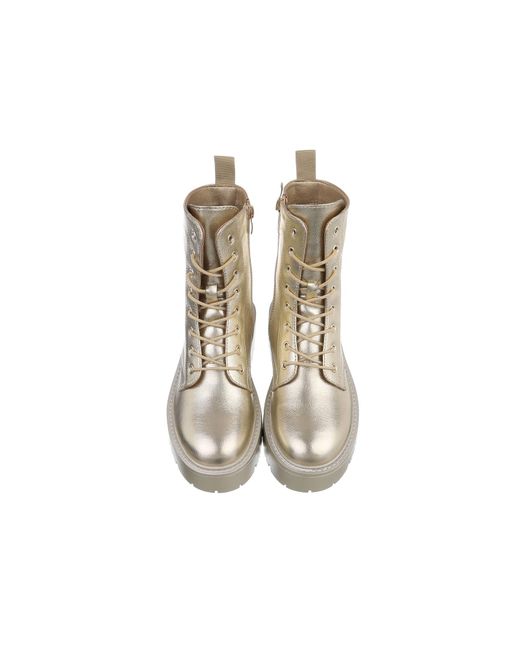 Ital-Design White Schnürstiefelette