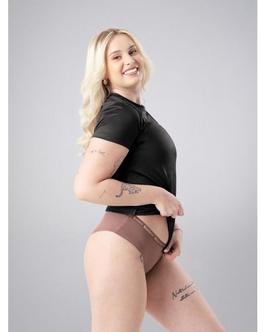 LEAFLETIC Brown Slip Mid Rise Brief