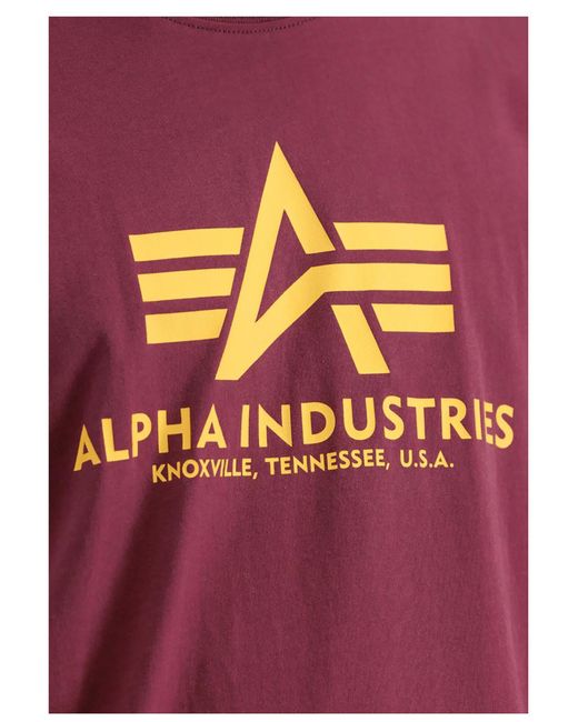 Alpha Industries Shirt Basic Logo in Red für Herren