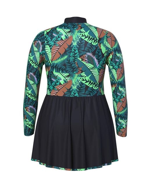 Ulla Popken Blue Badeanzugkleid
