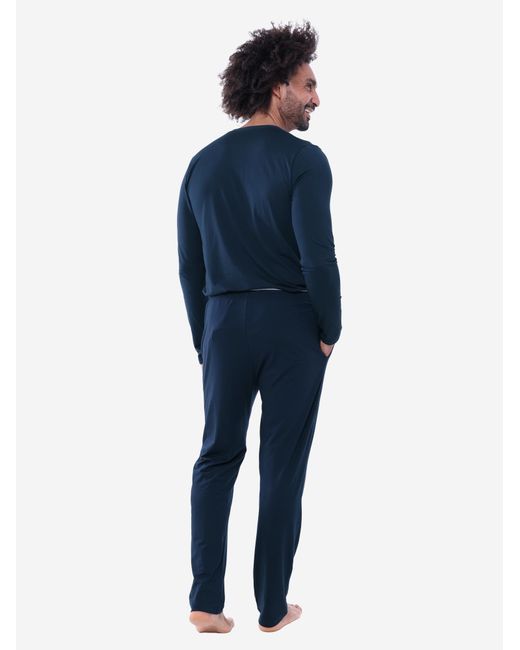 Mey Pyjama Lang Dry Cotton in Blue für Herren