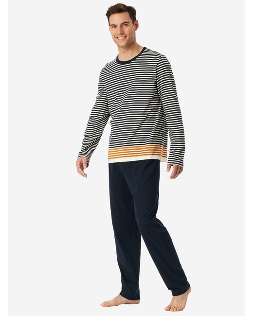 Schiesser Pyjama Casual Nightwear in Blue für Herren