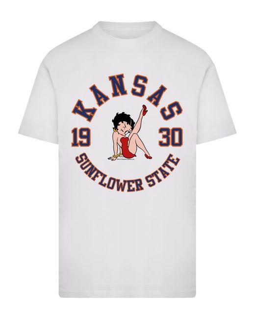 F4NT4STIC T-Shirt Betty Boop Kansas Sunflower State in Gray für Herren