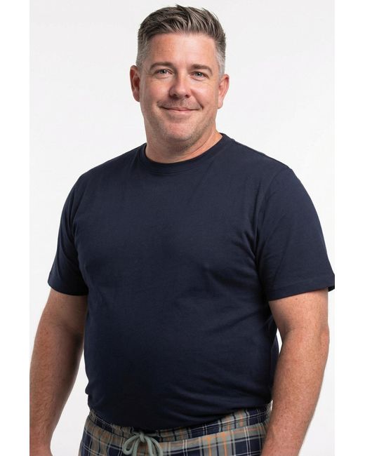 Men Plus Pyjama Kurz in Blue für Herren