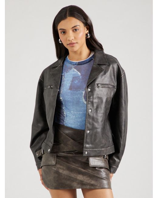 TOPSHOP Black – kurz geschnittene jacke aus kunstleder