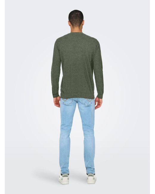 Only & Sons Pullover Onsloui in Green für Herren