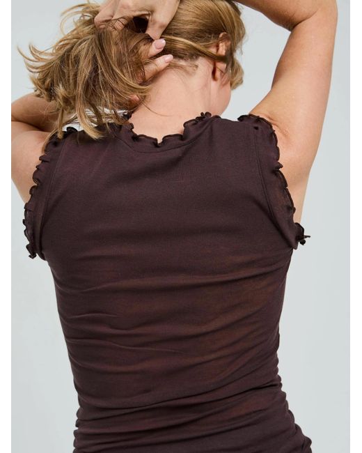 Seamless Basic Brown Top Flounce