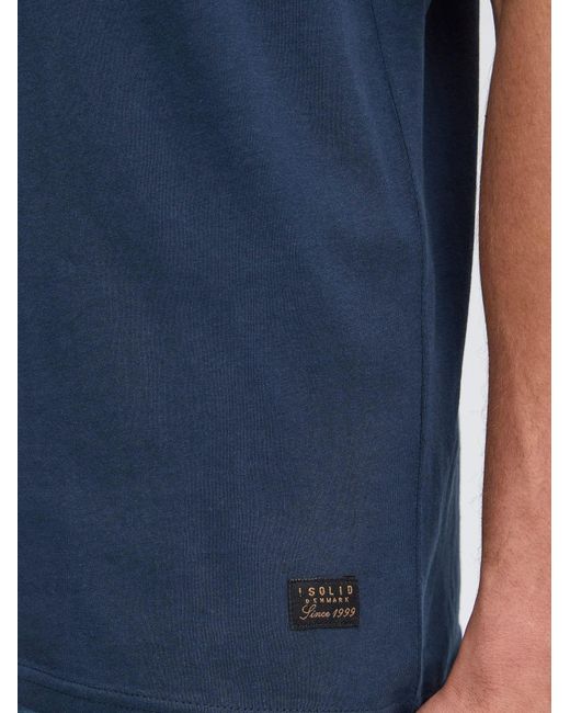Solid Rundhalsshirt Sdjuan in Blue für Herren