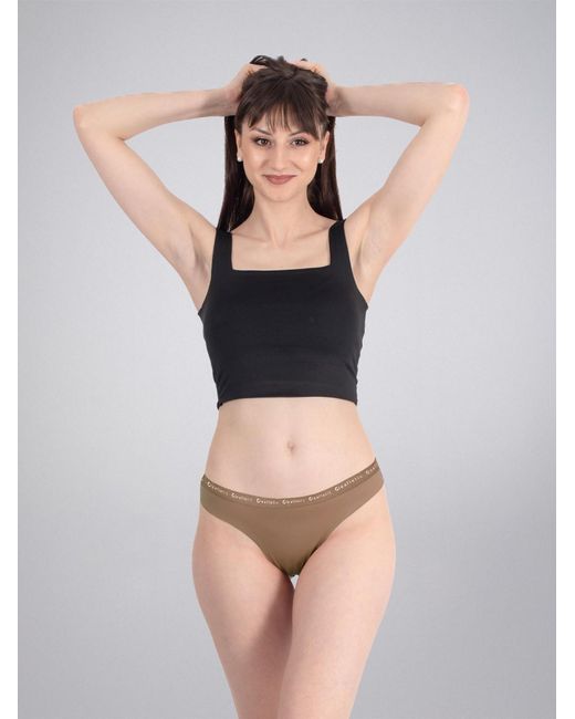 LEAFLETIC Brown Slip Mid Rise Brazilian