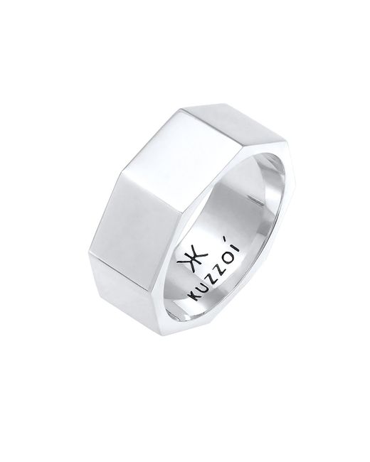 Kuzzoi Ring Hexagon in Metallic für Herren