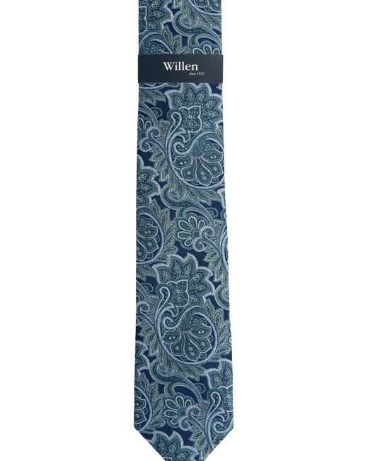 Willen Krawatte Marine Paisley in Blue für Herren