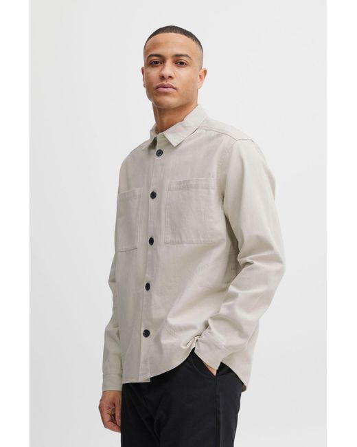 Solid Langarmhemd in Natural für Herren