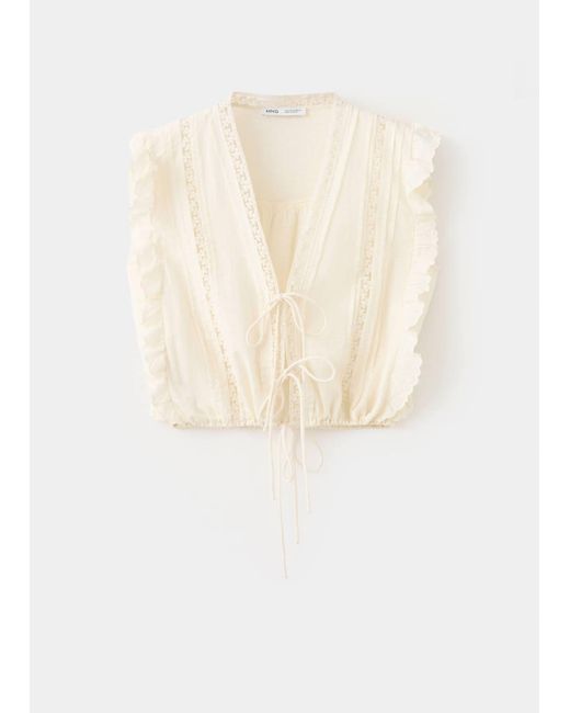 Mango White Bluse Lechuga