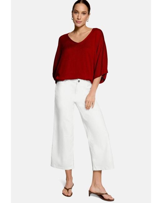 Zero Red Feinstrickpullover Kurzarm