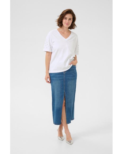 Kaffe White T-Shirt Kabarnya