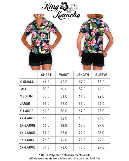 King Kameha Blue Bluse Hibiscus New