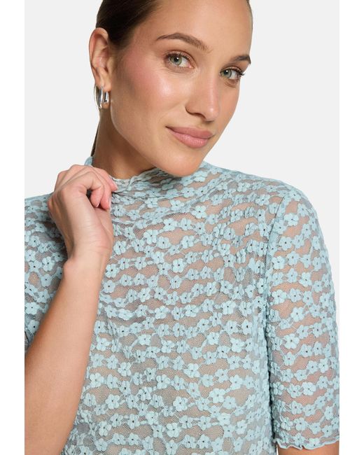 Zero Blue Spitzenshirt Kurzarm