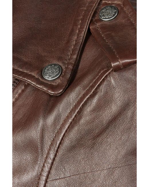 Apple Of Eden Brown Lederjacke Taillierte Passform