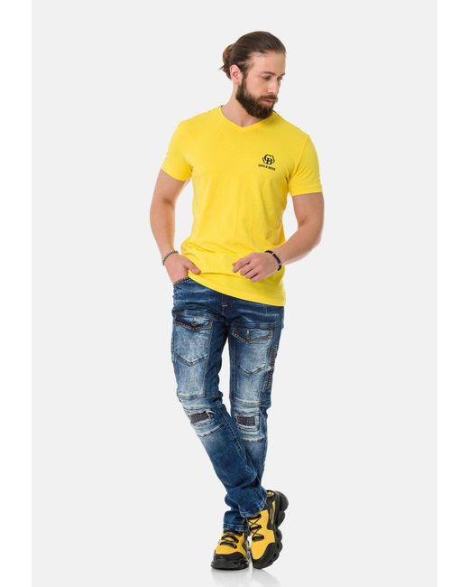 Cipo & Baxx T-shirt in Yellow für Herren