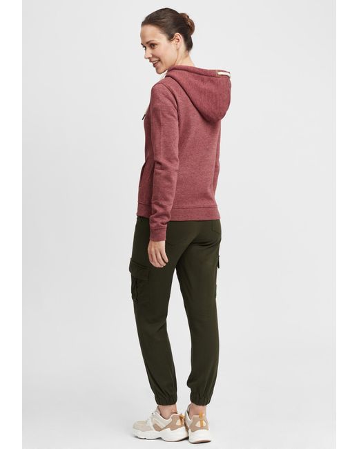 Oxmo Red Kapuzensweatjacke 'vicky zip-hood'