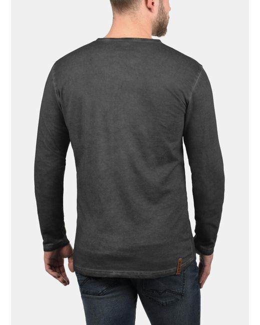 Solid Langarmshirt Timur in Gray für Herren