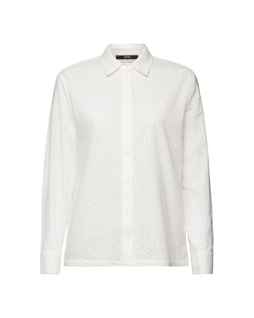Esprit Collection Langarmbluse Hemdbluse mit Stickerei in Weiß | Lyst DE