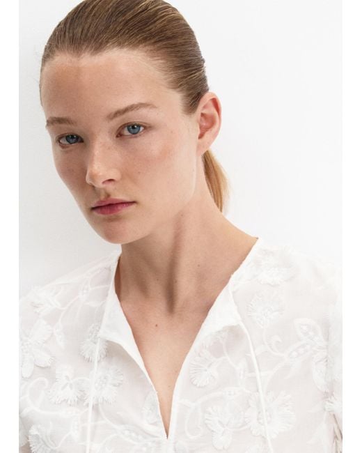 Mango White Bluse Florence