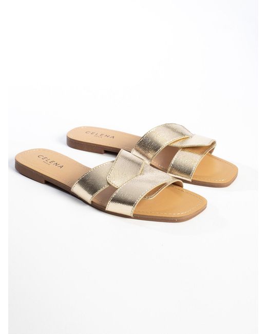 Celena Metallic Sandale Celeste