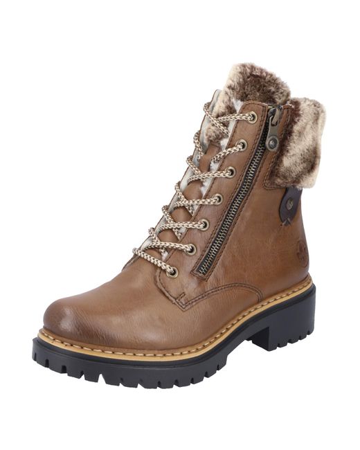 Rieker Brown Schnürstiefelette
