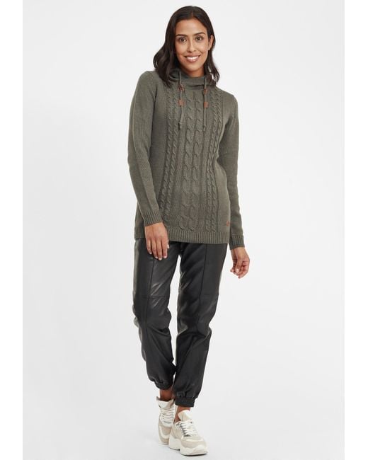 Oxmo Green Strickpullover 'cable'