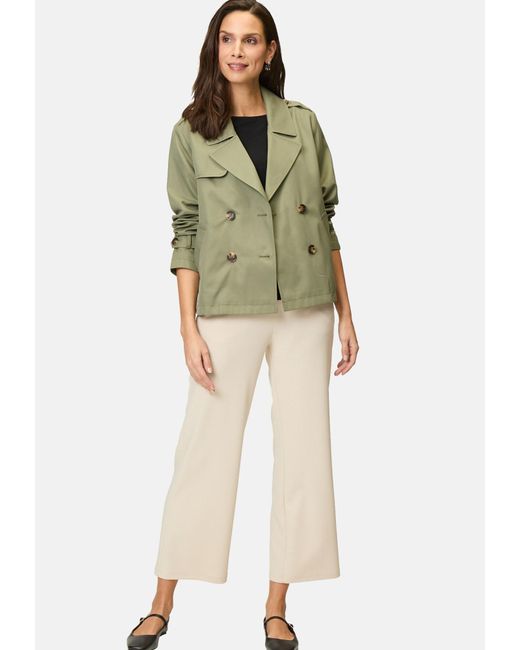 Zero Green Zweireihige Trenchjacke Mit Reverskragen