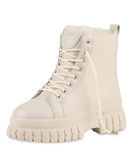 VAN HILL Natural Schnürstiefelette Leah