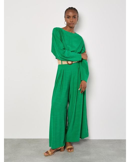 Apricot Green Split Back Crop Top