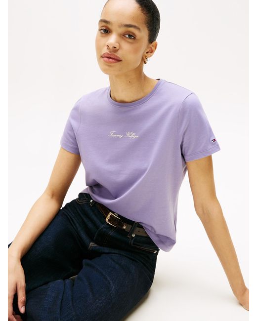 Tommy Hilfiger Purple T-Shirt Classic