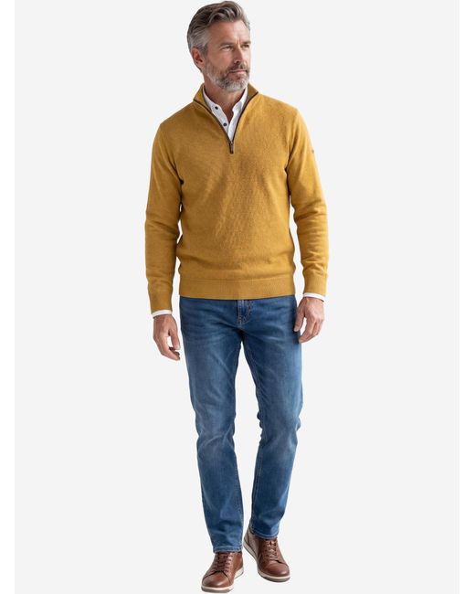 Redmond Pullover Basic in Yellow für Herren