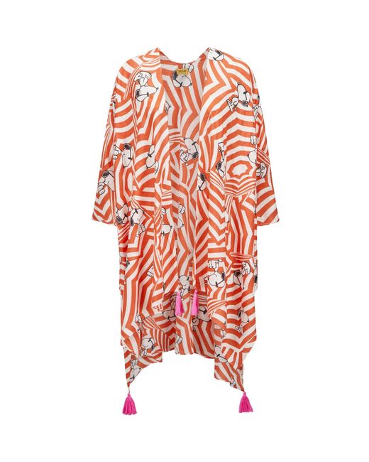 Codello White Poncho Mit Snoopy-Print