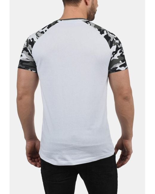Solid Rundhalsshirt 'cahil' in Black für Herren