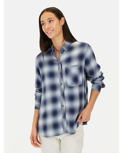 Camel Active Blue Karobluse Aus Reiner Viskose