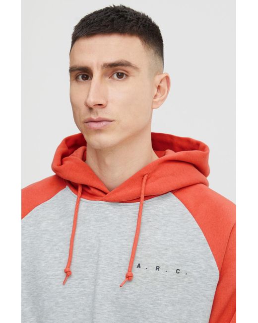 Solid Kapuzensweatshirt 'eldrid' in Red für Herren