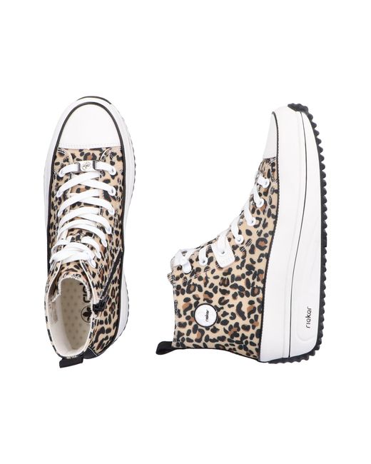Rieker Metallic Plateausneaker High Top-Sneaker, Schnürboots in bequemer Form
