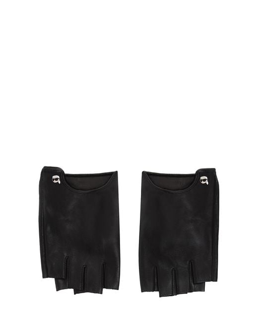 Karl Lagerfeld Black Kurzfingerhandschuhe