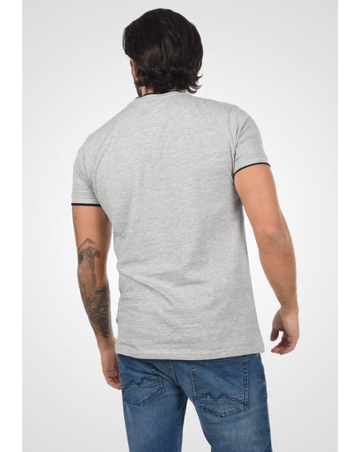 Solid Rundhalsshirt 'saul' in Gray für Herren