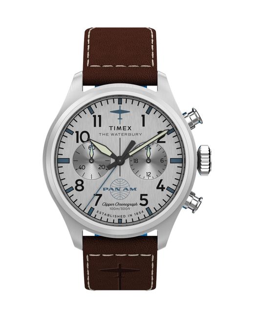 Timex Analoguhr X Pan Am Waterbury Ace Chronograph in Gray für Herren